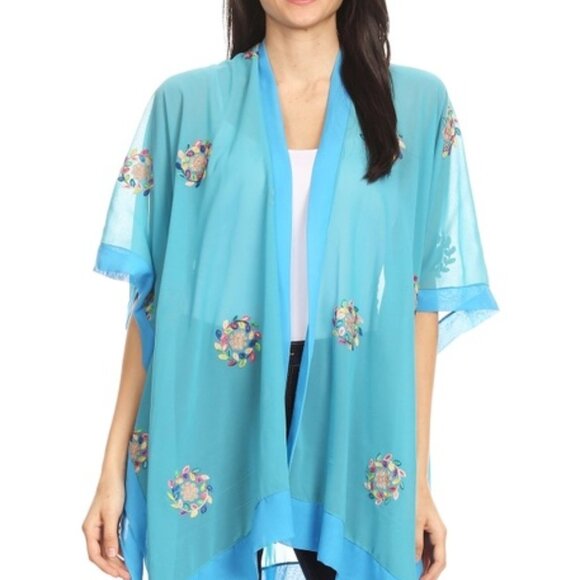 Floral Embroidery Kimono - Picture 1 of 3